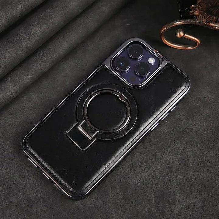 Junips | Luxury Leather Invisible Stand iPhone Case
