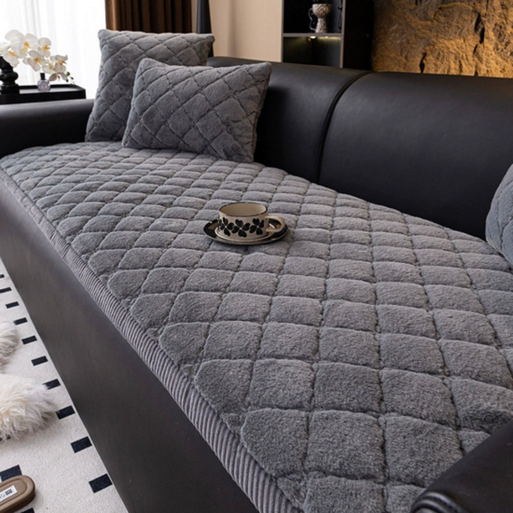 Junips | Luxury Plush Diamond Stitched Sofa Cover