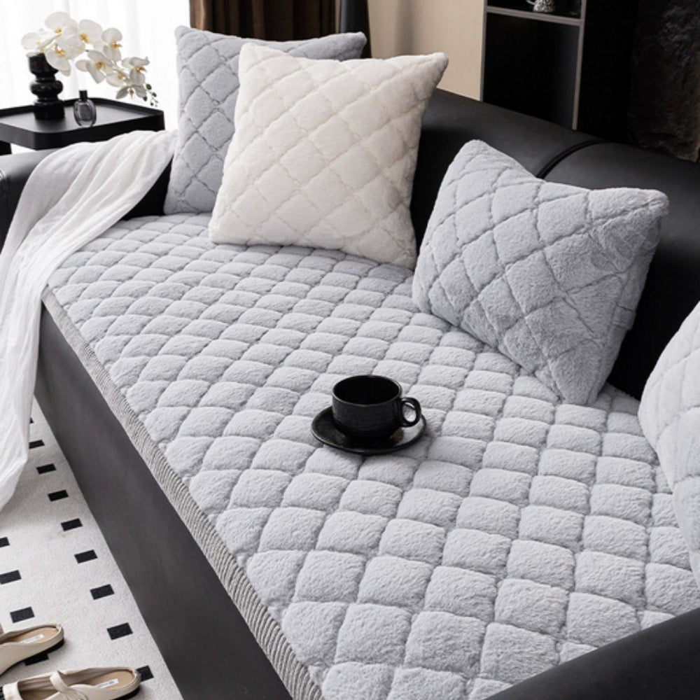 Junips | Luxury Plush Diamond Stitched Sofa Cover