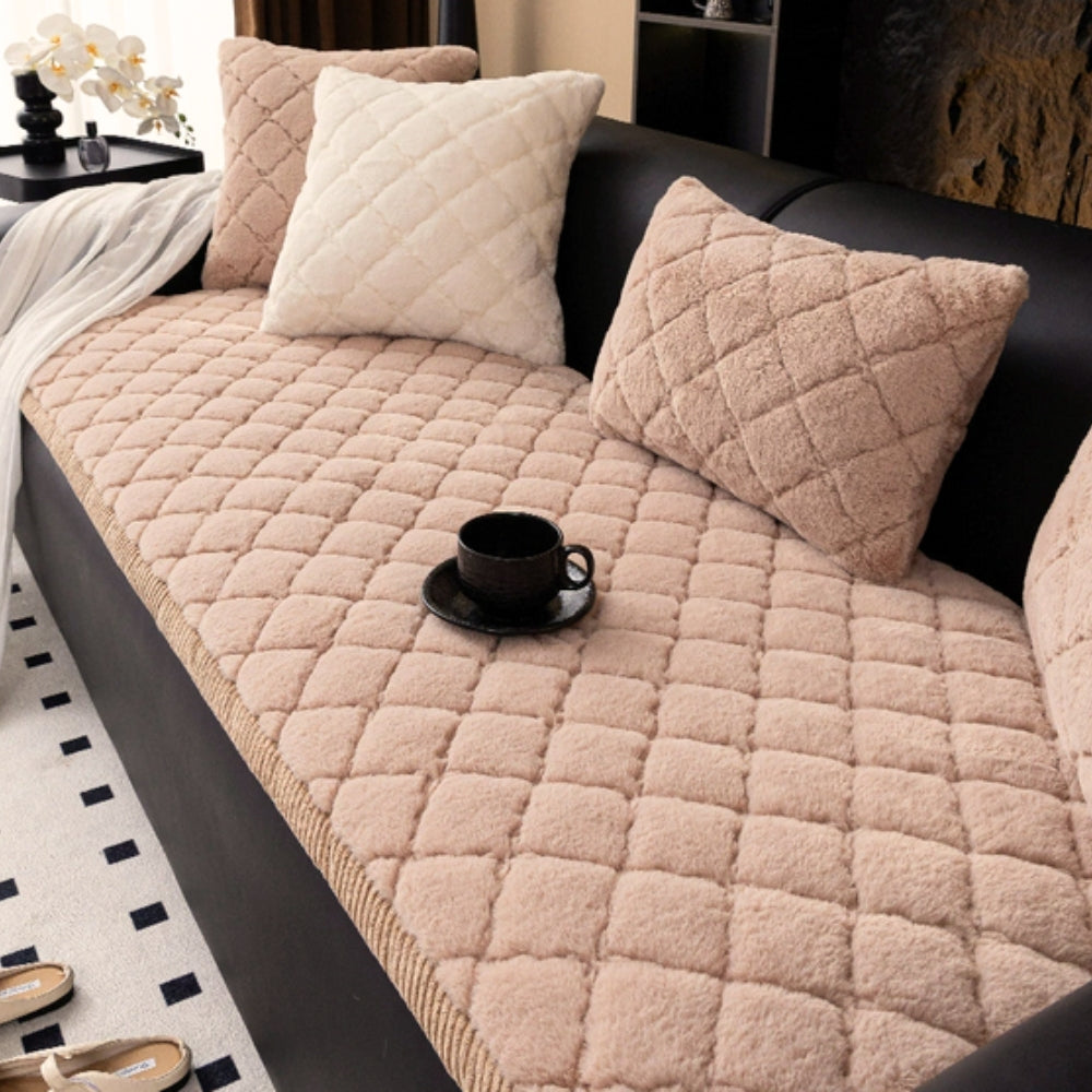 Junips | Luxury Plush Diamond Stitched Sofa Cover