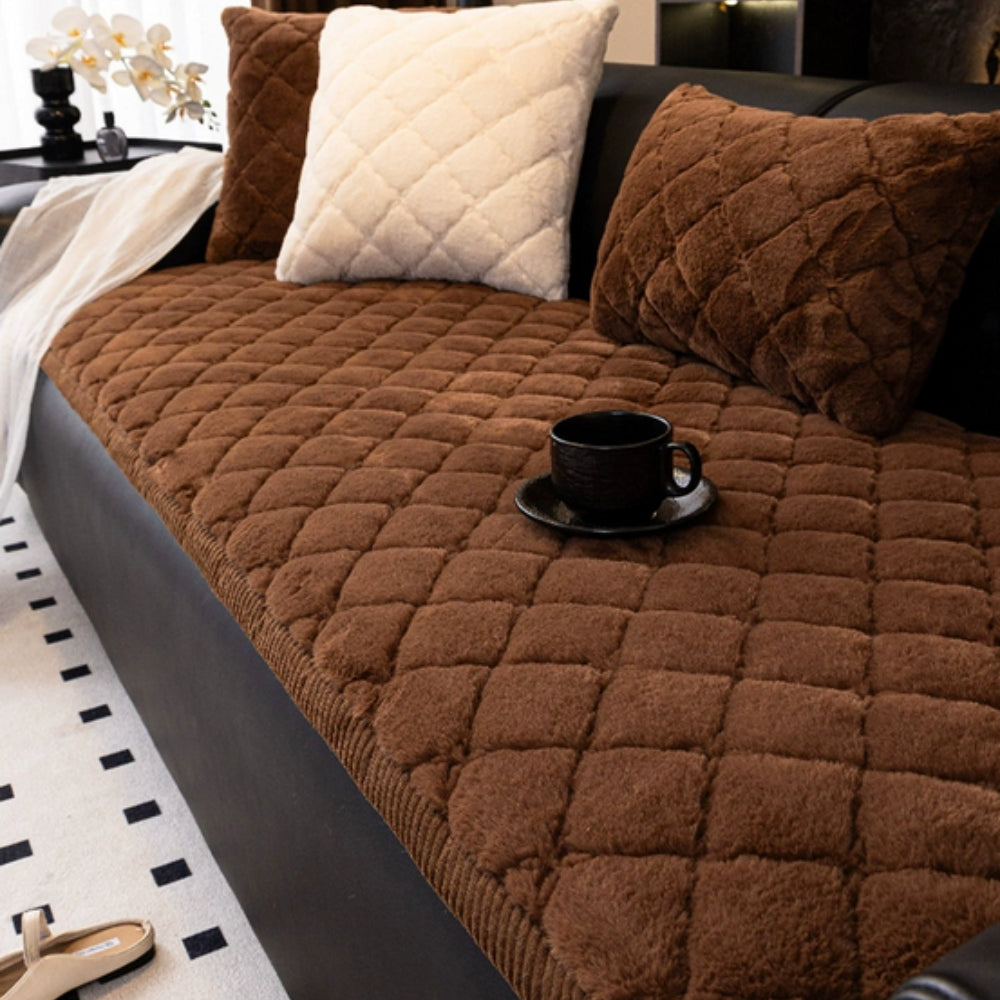 Junips | Luxury Plush Diamond Stitched Sofa Cover
