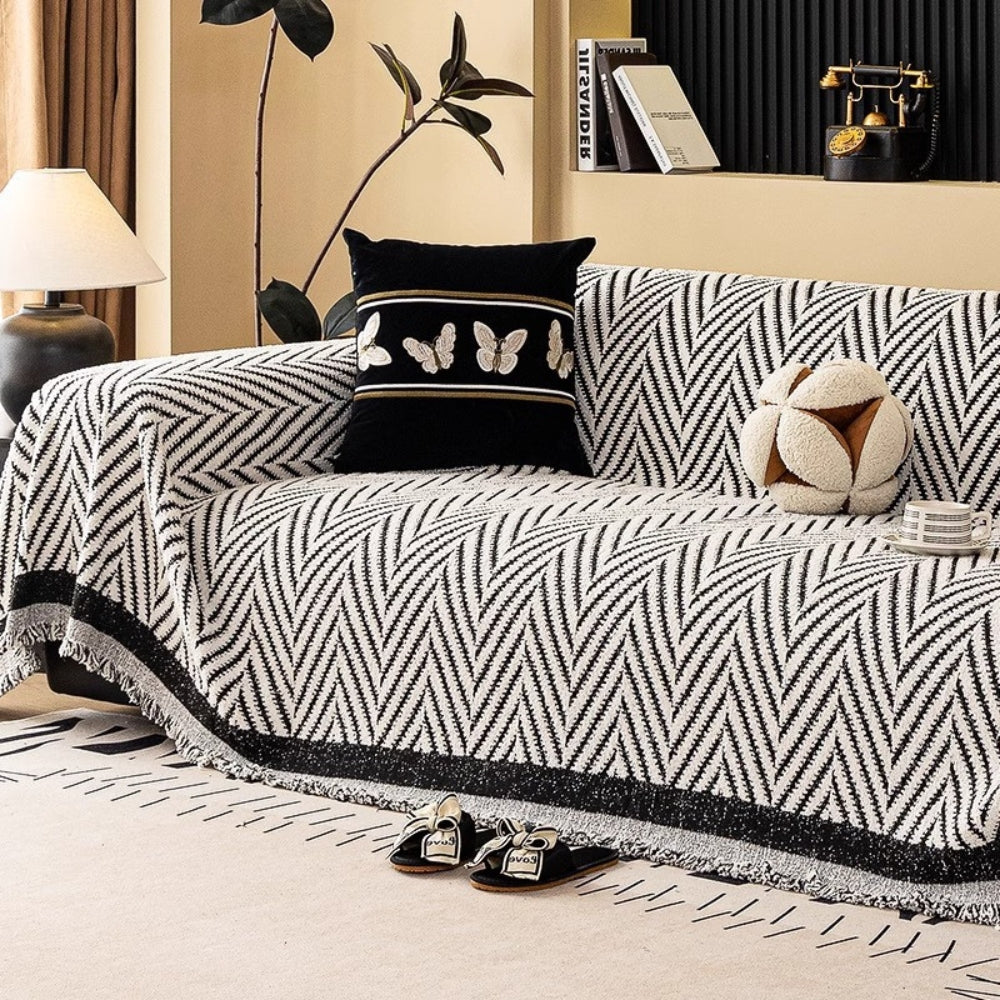 Junips | Marella Soft Chevron Sofa Cover