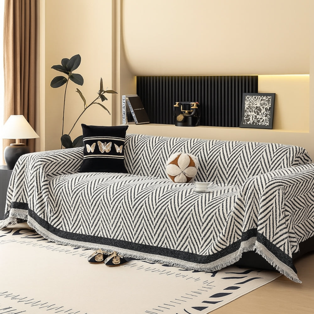 Junips | Marella Soft Chevron Sofa Cover