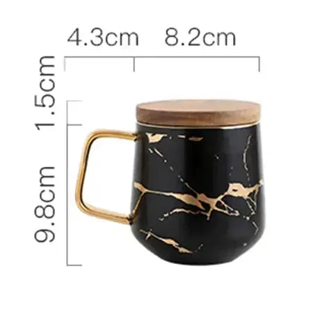 Junips | Marble Pattern Coffee Mug with Gold Decoration