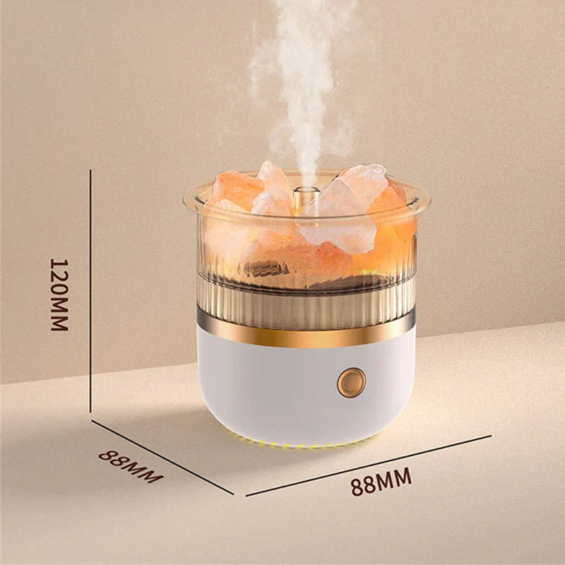 Junips | Himalaya salt crystal lamp & essential oil diffuser, USB ultrasonic humidifier for home & office