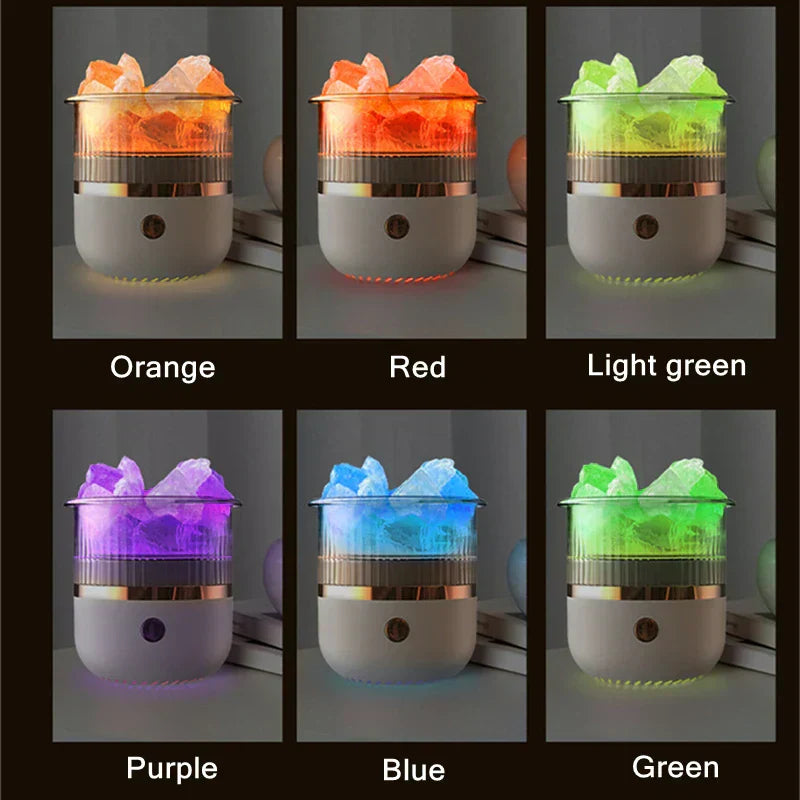 Junips | Himalaya salt crystal lamp & essential oil diffuser, USB ultrasonic humidifier for home & office