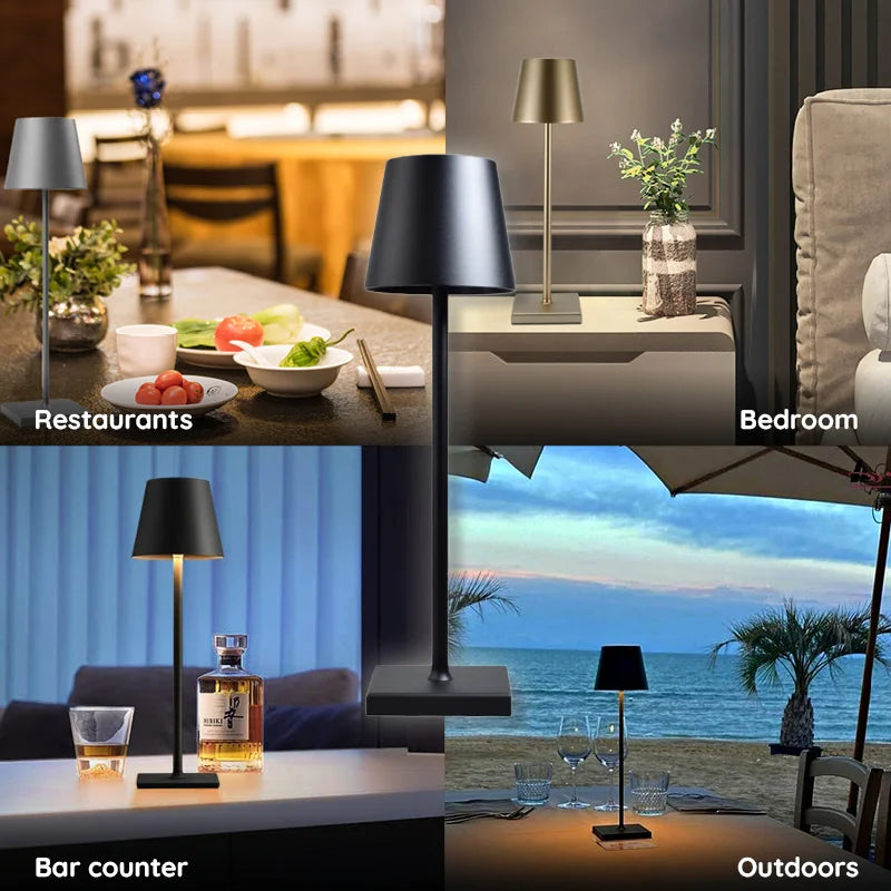 Junips | Luminara™ | Modern Rechargeable LED Wireless Table Lamp | Portable Lighting for Home, Office & Outdoor Use