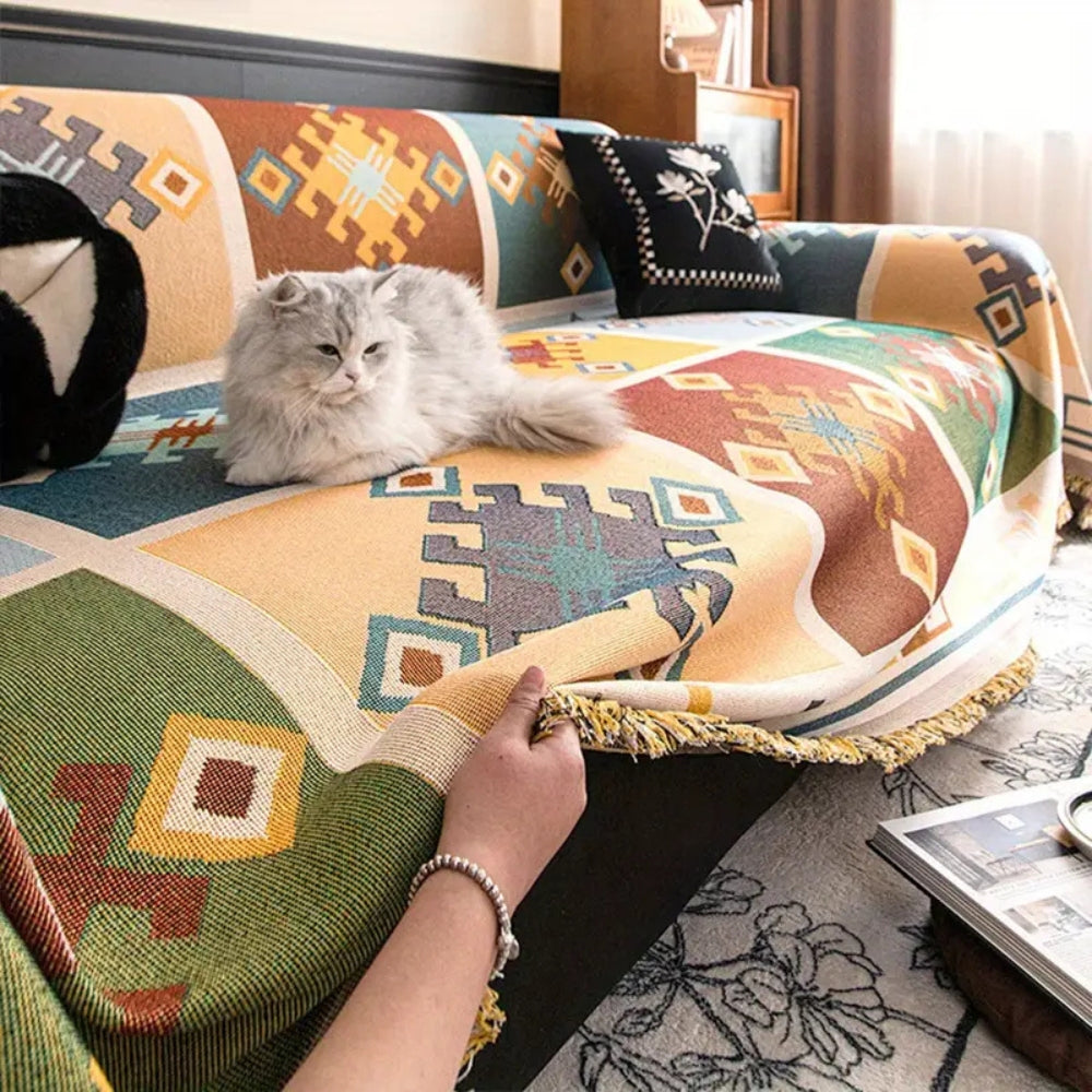 Junips | Modern Geometric Tribal Sofa Cover