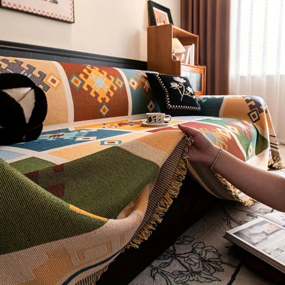 Junips | Modern Geometric Tribal Sofa Cover