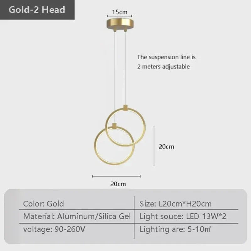 Junips | Elegant Double Ring Pendant Light | DuoGlow
