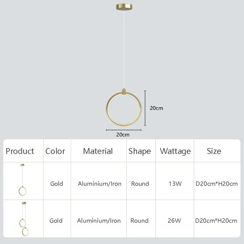 Junips | Elegant Double Ring Pendant Light | DuoGlow