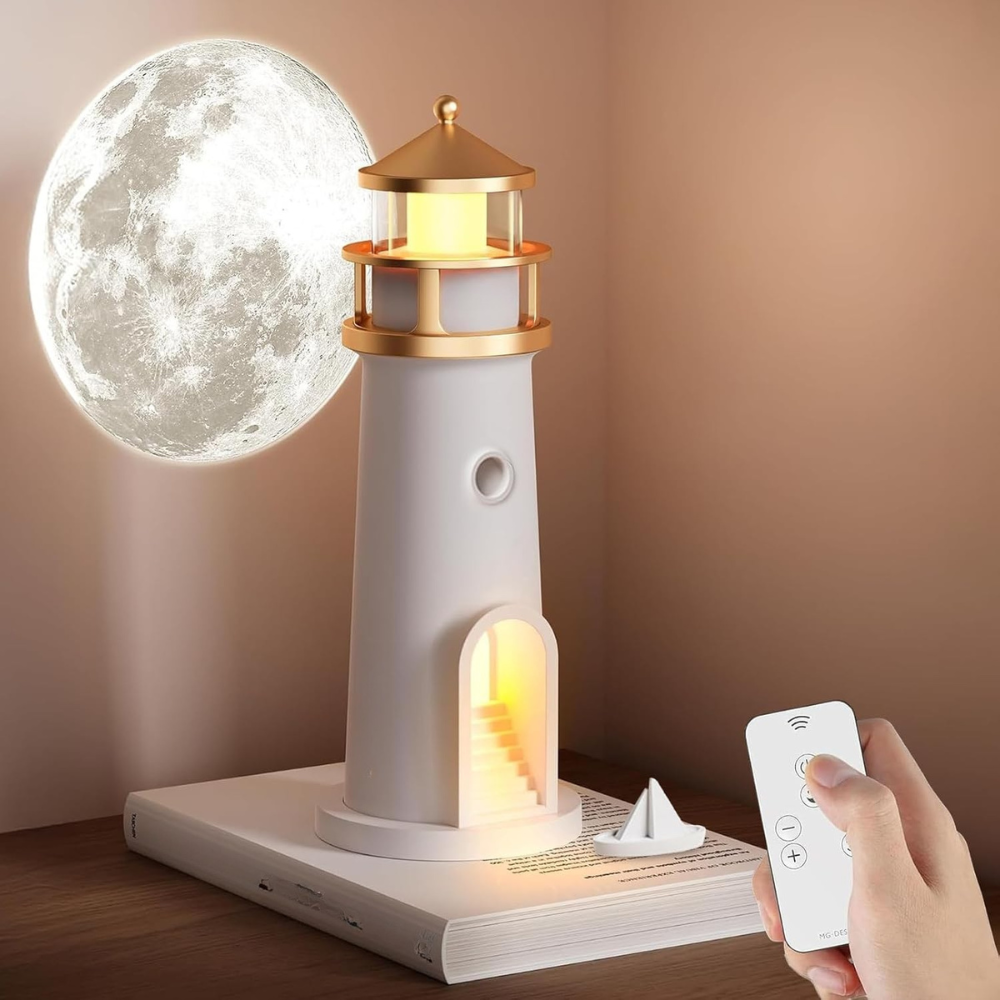 Junips | Moon Lamp Night Light Lighthouse Design Bedroom Decor