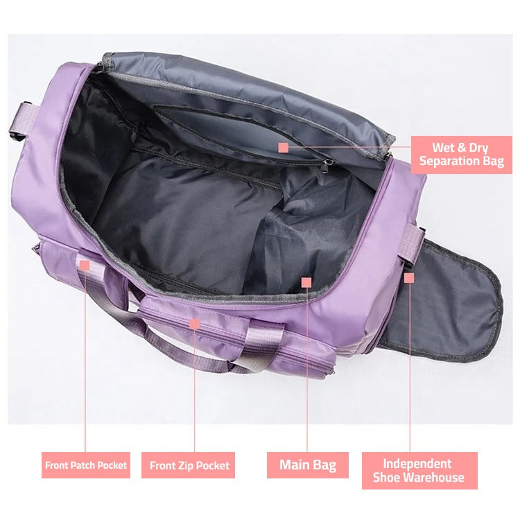 Junips | Multi-Pocket Travel Bag, Sports and Gym Duffle with Separate Shoe Compartment