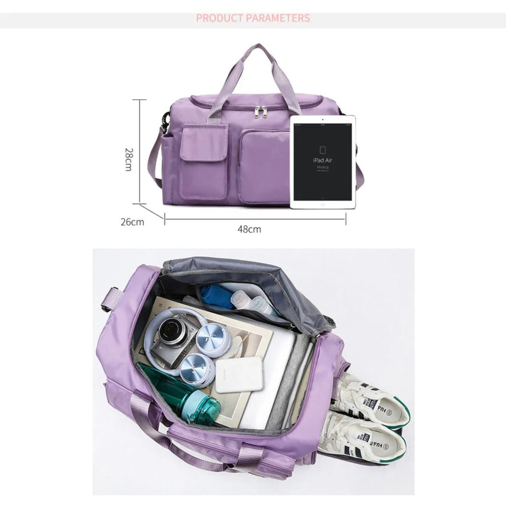 Junips | Multi-Pocket Travel Bag, Sports and Gym Duffle with Separate Shoe Compartment