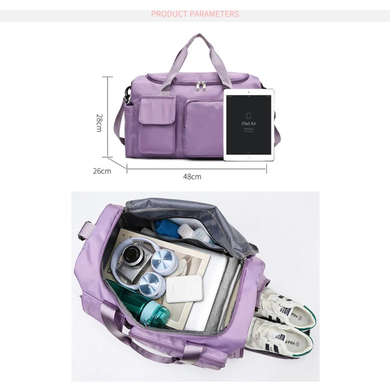Junips | Multi-Pocket Travel Bag, Sports and Gym Duffle with Separate Shoe Compartment