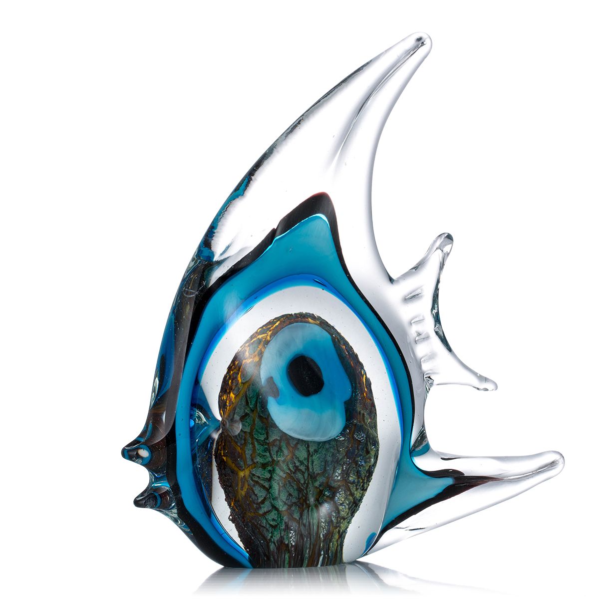 Junips | Multicolored Polka Dotted Tropical Fish Delicate Glass Sculpture Elegant Apartment Decoration Glass Fish Exquisite Space Apartment Decoration Craft
