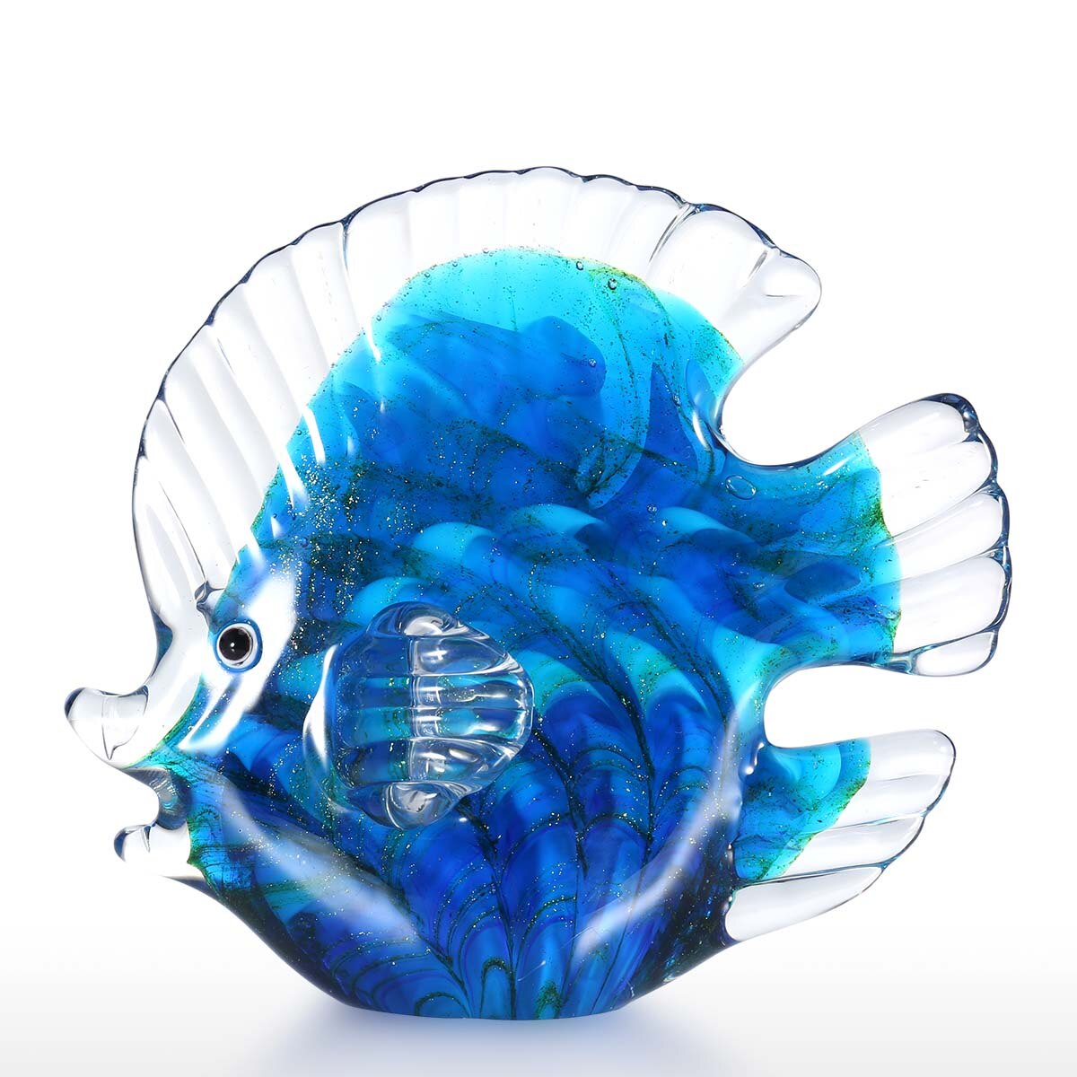 Junips | Multicolored Polka Dotted Tropical Fish Delicate Glass Sculpture Elegant Apartment Decoration Glass Fish Exquisite Space Apartment Decoration Craft