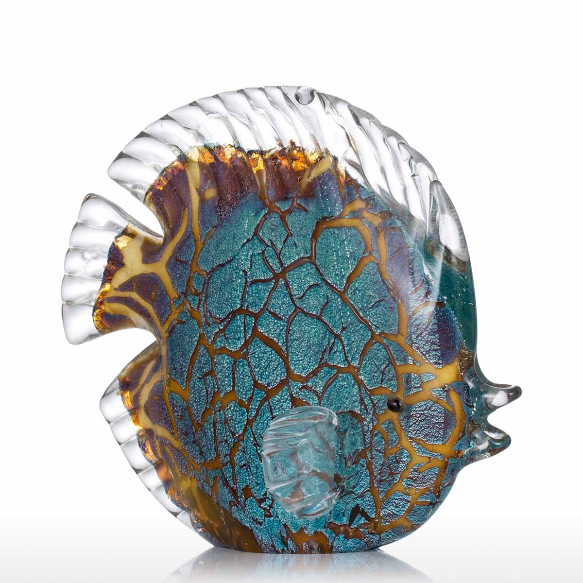 Junips | Multicolored Polka Dotted Tropical Fish Delicate Glass Sculpture Elegant Apartment Decoration Glass Fish Exquisite Space Apartment Decoration Craft