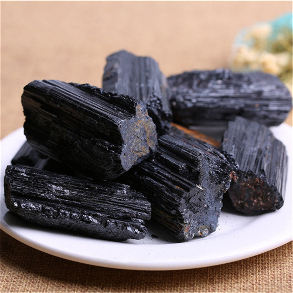 Junips | Natural and mineral stones crystal black tourmaline raw stone home Ramadan decoration 2023