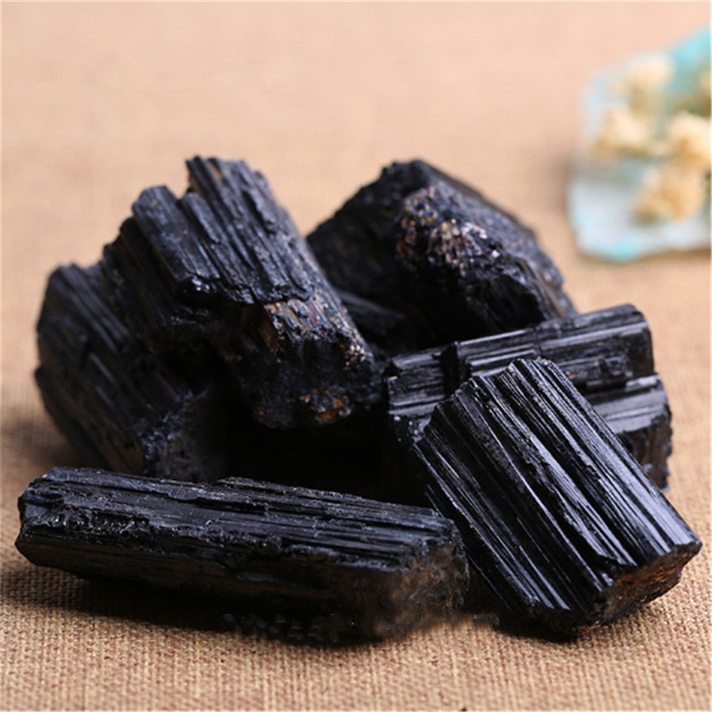 Junips | Natural and mineral stones crystal black tourmaline raw stone home Ramadan decoration 2023