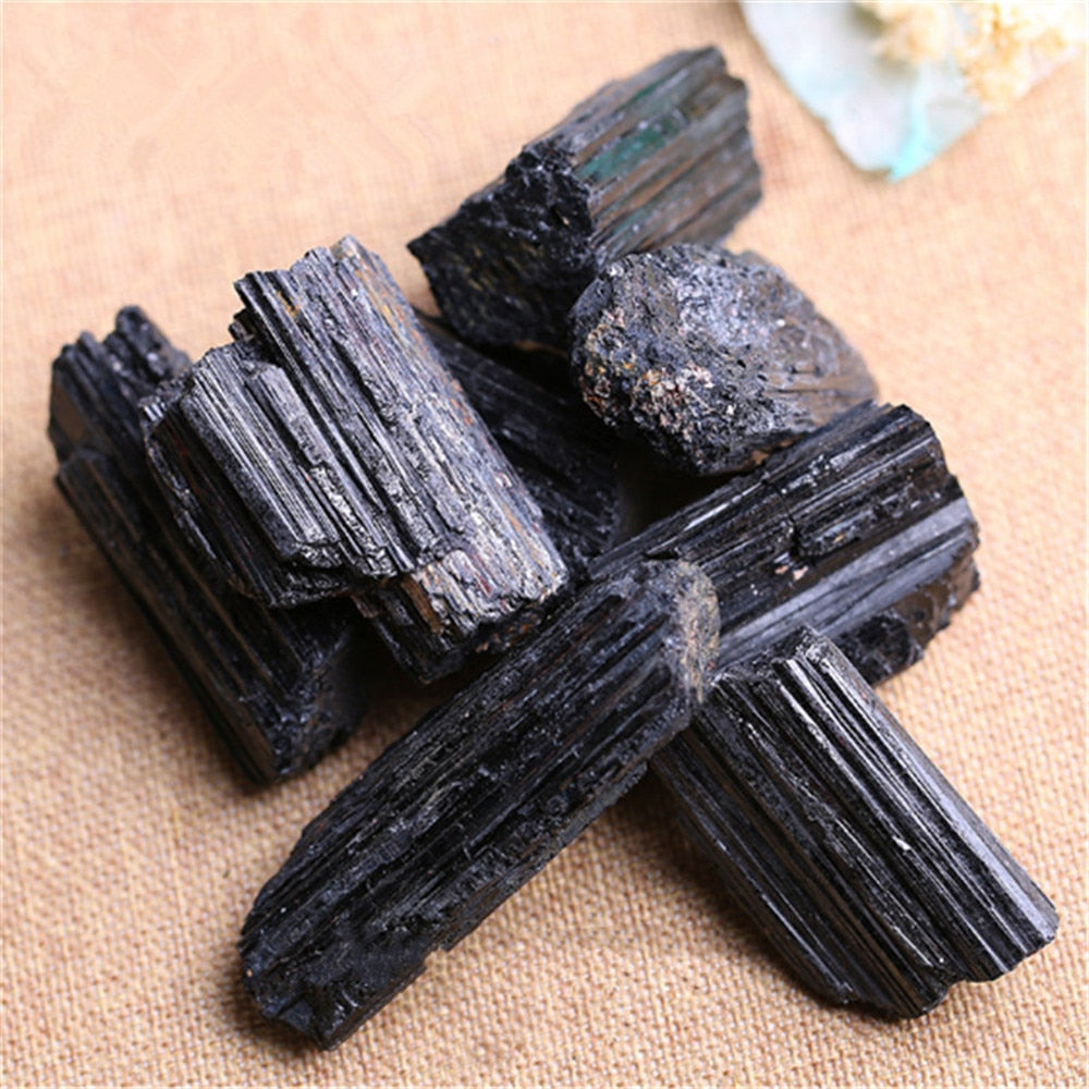 Junips | Natural and mineral stones crystal black tourmaline raw stone home Ramadan decoration 2023