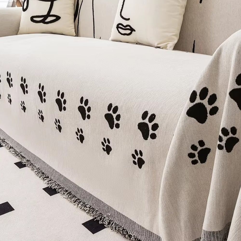 Junips | Nordic Cat Paw Chenille Sofa Cover