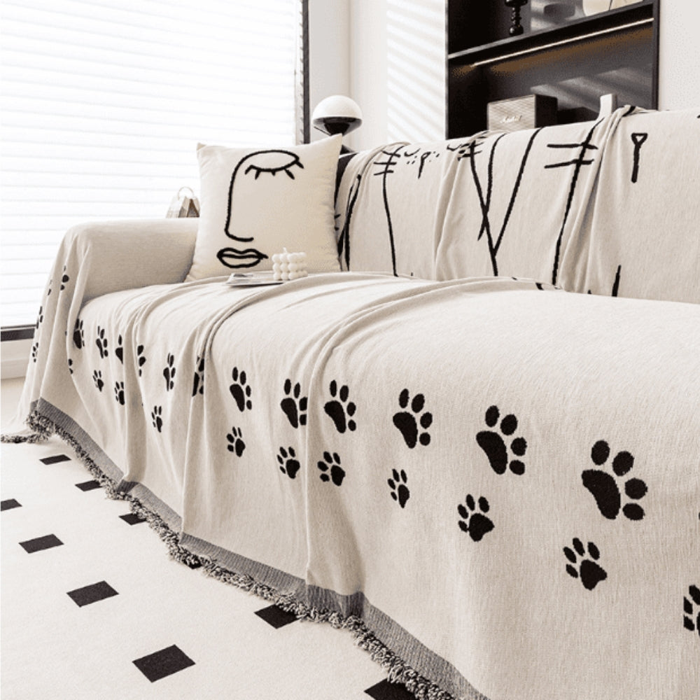 Junips | Nordic Cat Paw Chenille Sofa Cover