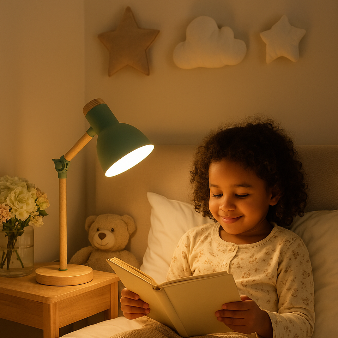 Junips | Table lamp with wooden finish in Nordic style