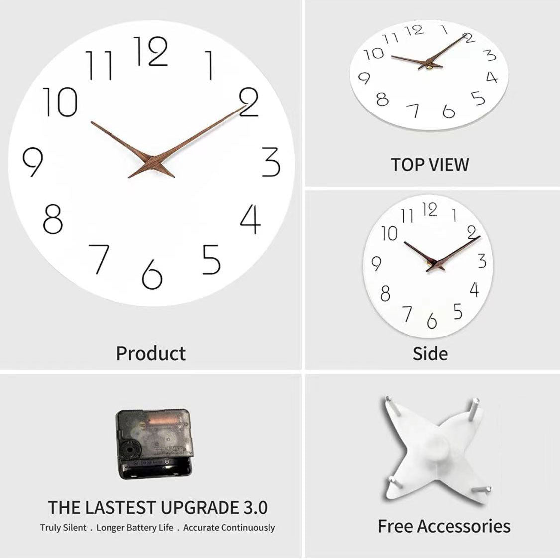 Junips | Simple Colored Silent Wall Clock 12 Inch