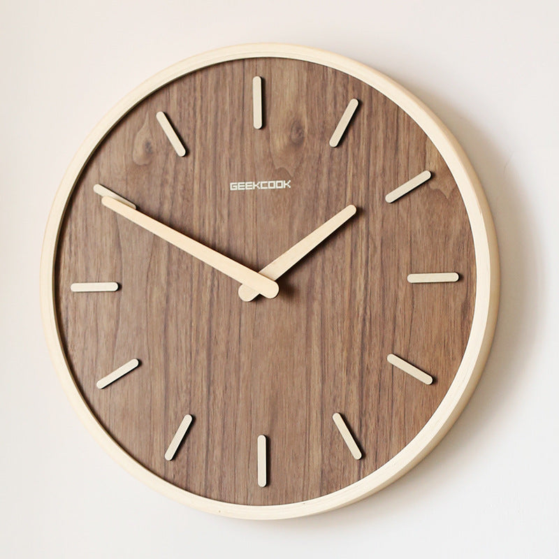 Junips | Minimalistic Quiet Wooden Wall Clock 12 Inch