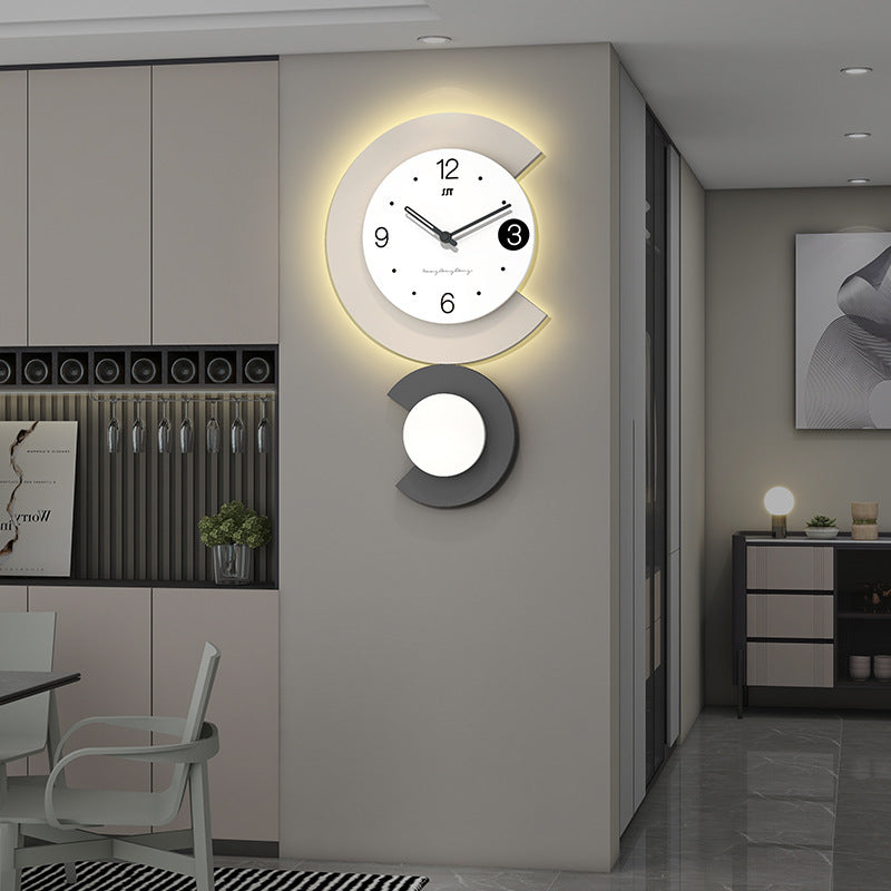 Junips | Modern LED Lamp Silent Wall Clock for Living Room