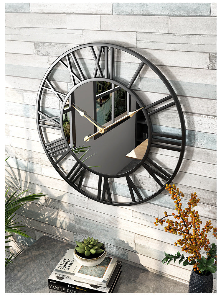 Junips | Metal Vintage Large Size Wall Clock with Mirror 39cm