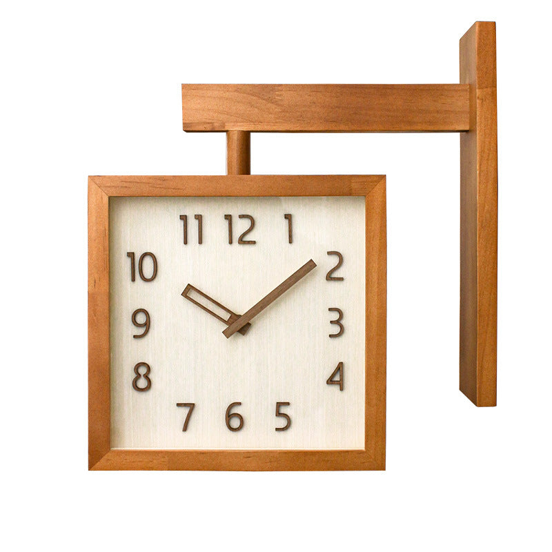 Junips | Wall-Corner-Two-Sided Wood-Analog-Clock