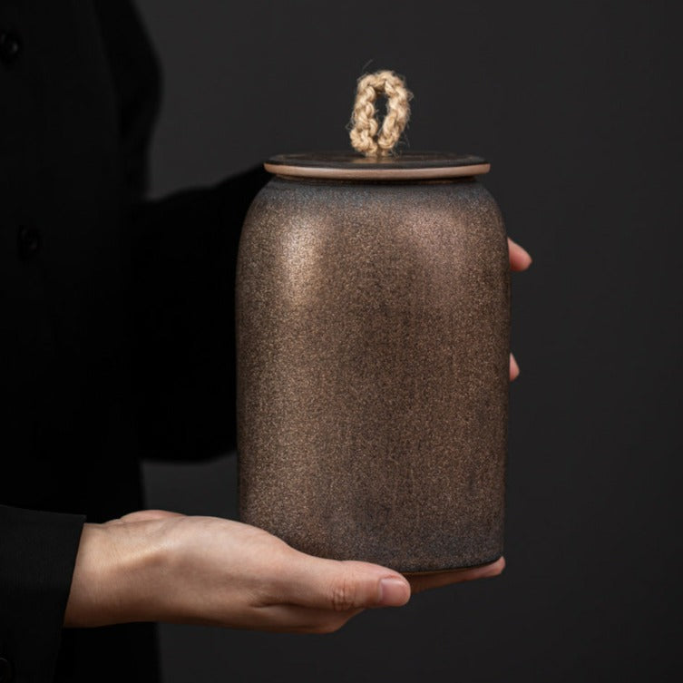 Junips | Kitchen Vintage Storage Jar for Cookies and Sugar | Airtight Ceramic Pot Gong Fu