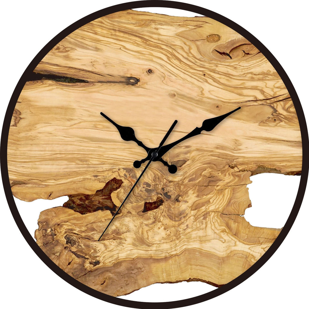 Junips | Wood imitation acrylic silent wall clock for the living room 30 cm