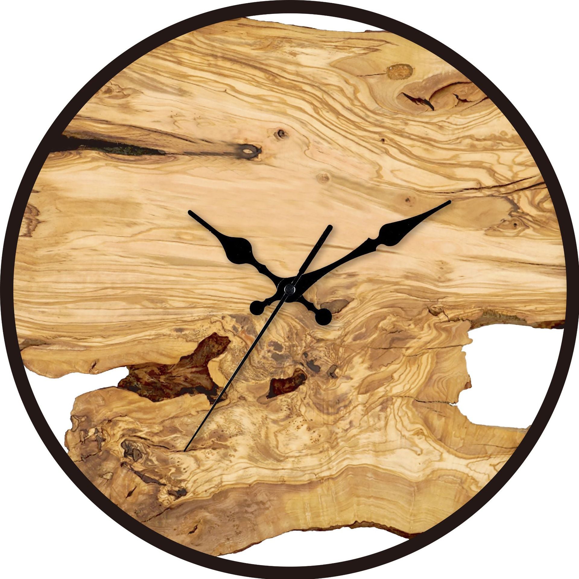 Junips | Wood imitation acrylic silent wall clock for the living room 30 cm