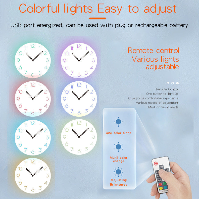 Junips | Atmospheric LED Light Silent Wall Decor Clock