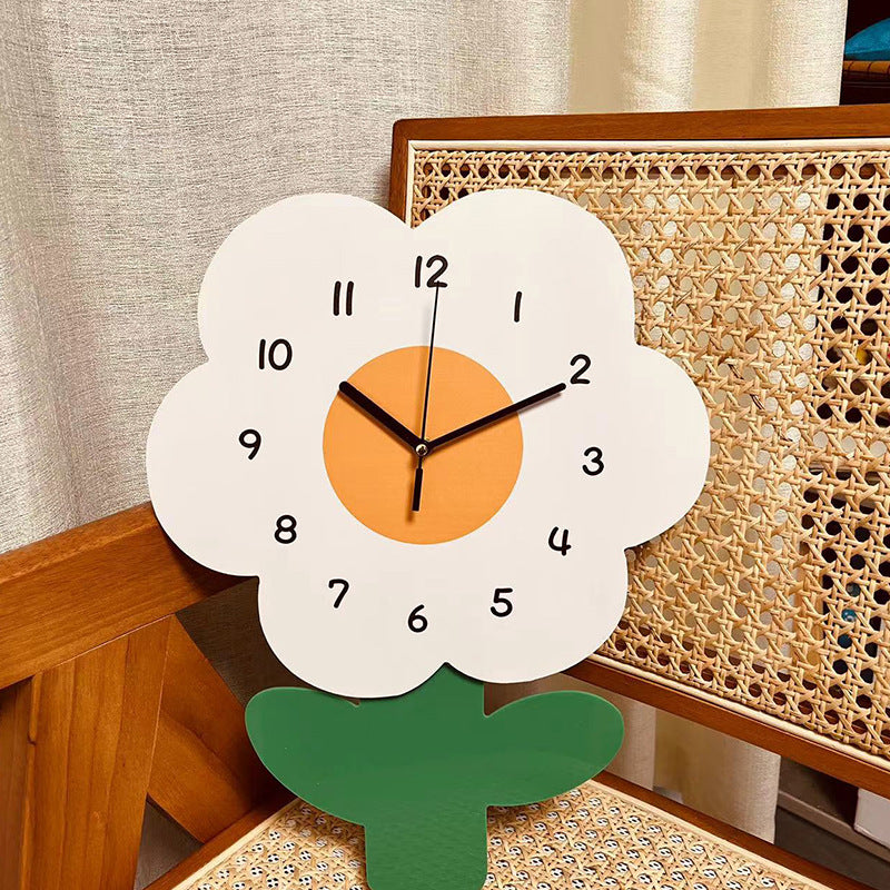 Junips | Flower Silent Wall Clock for Living Room 12 Inch