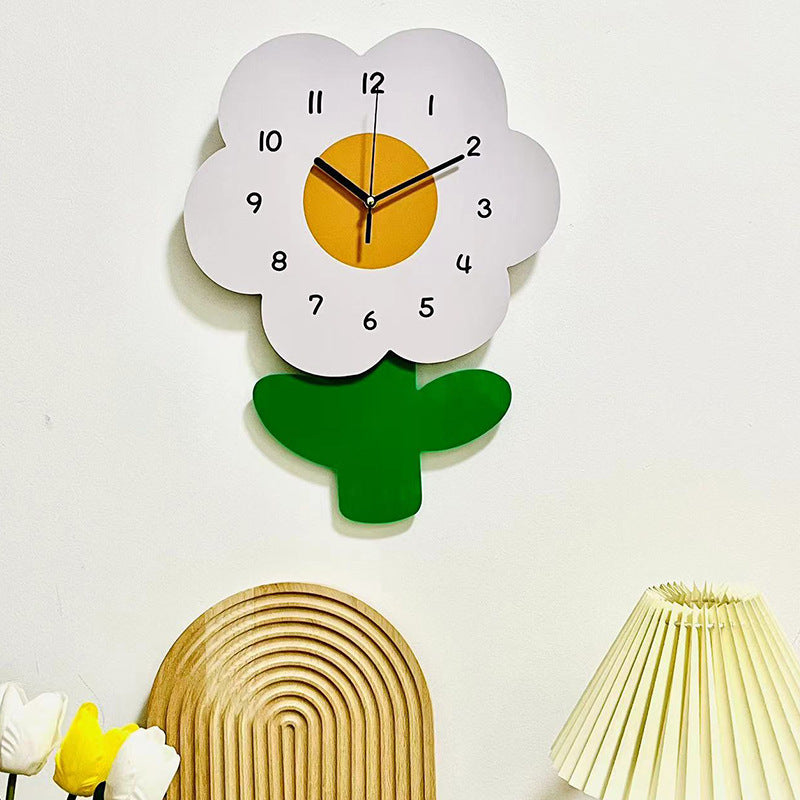 Junips | Flower Silent Wall Clock for Living Room 12 Inch