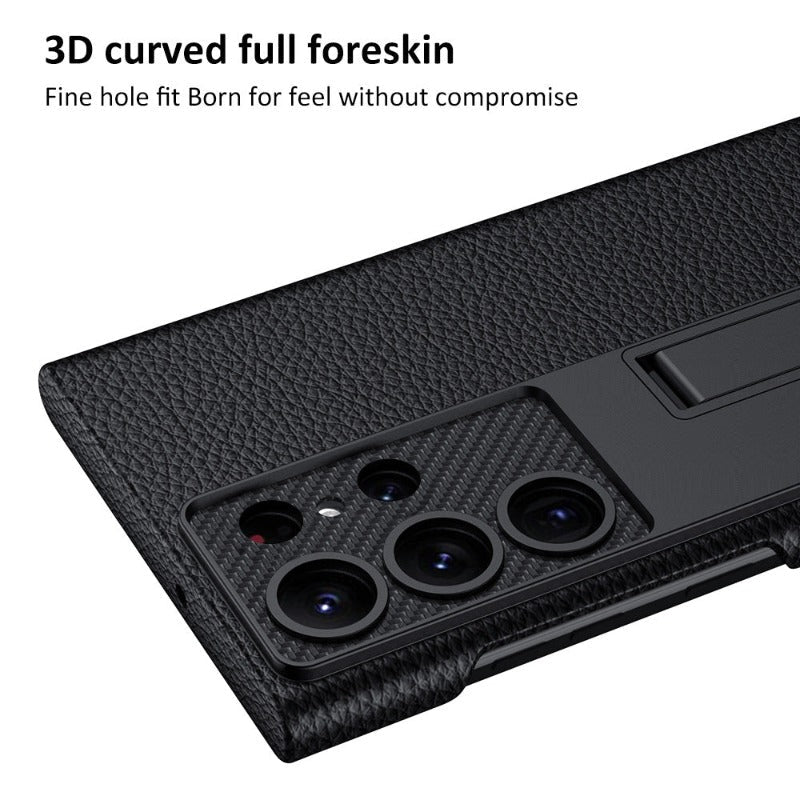 Junips | Luxurious, ultra-thin leather phone case, shockproof, for Samsung Galaxy 23