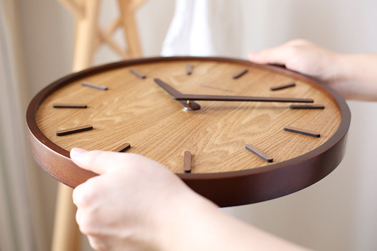 Junips | Minimalistic Quiet Wooden Wall Clock 12 Inch