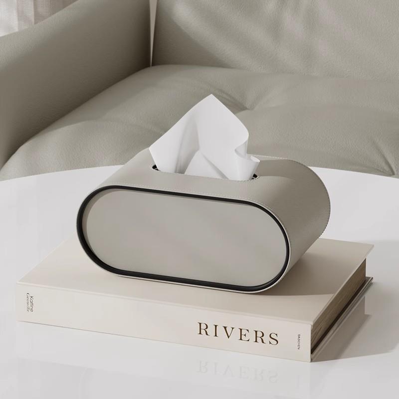 Junips | Tissue box - Oval Elegance - Leather design - Functional & Stylish