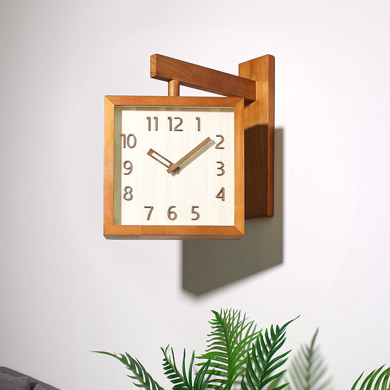 Junips | Wall-Corner-Two-Sided Wood-Analog-Clock