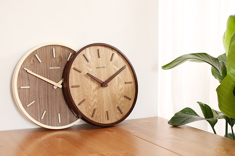 Junips | Minimalistic Quiet Wooden Wall Clock 12 Inch