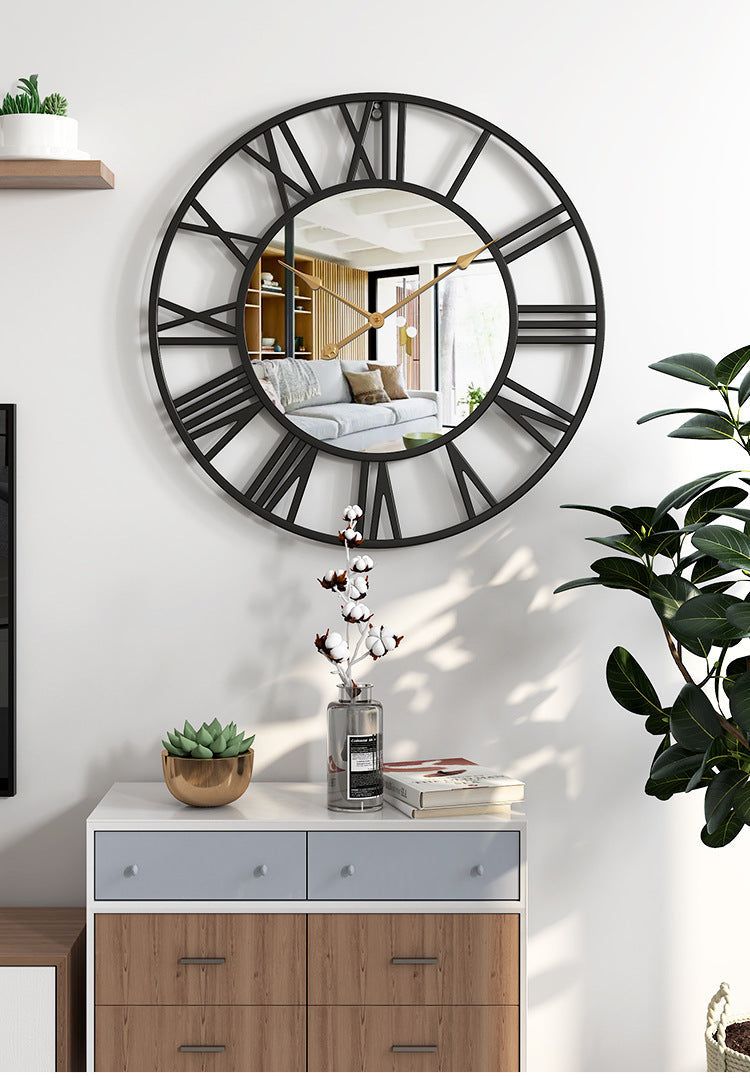 Junips | Metal Vintage Large Size Wall Clock with Mirror 39cm