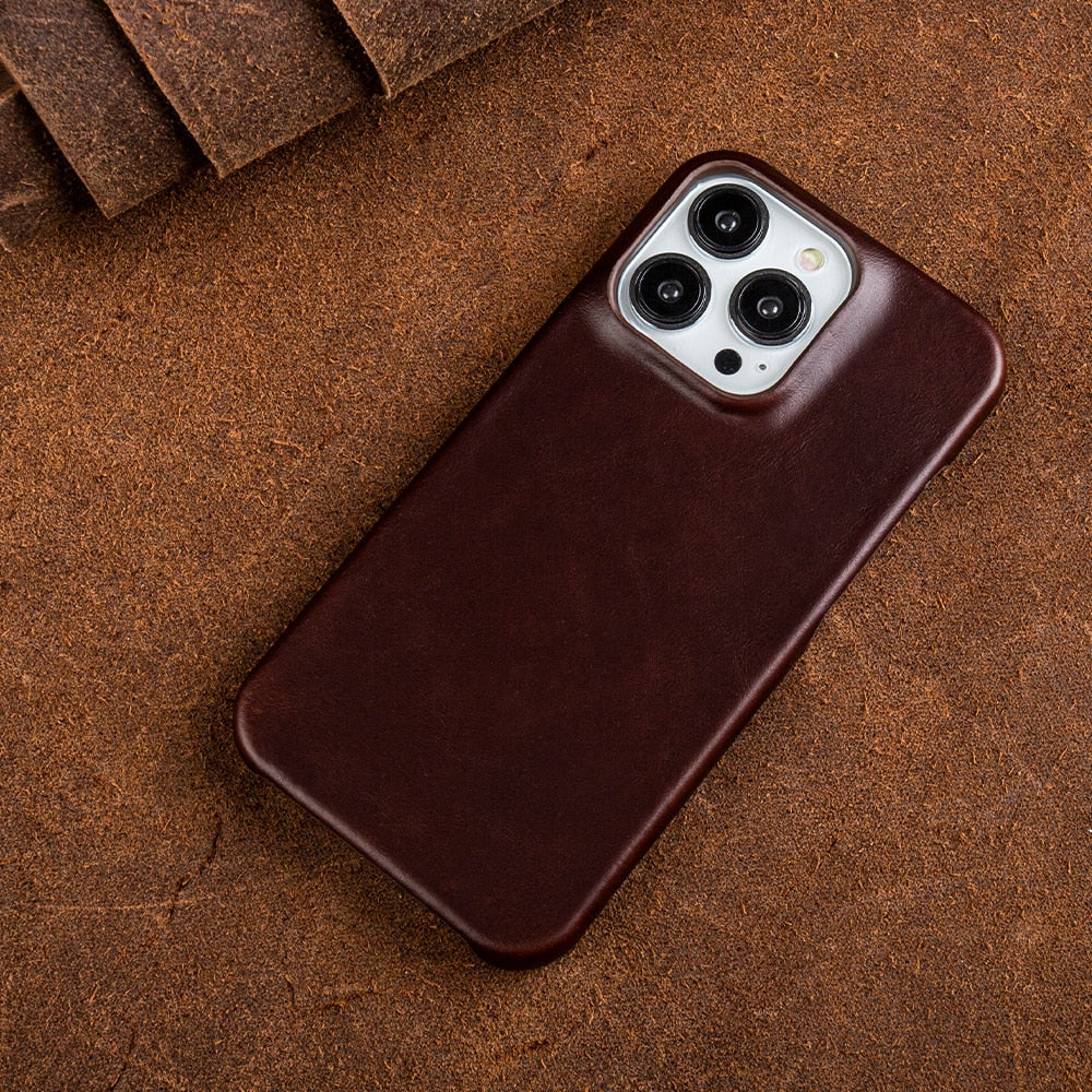 Junips | Oil Wax Genuine Leather Apple iPhone Case