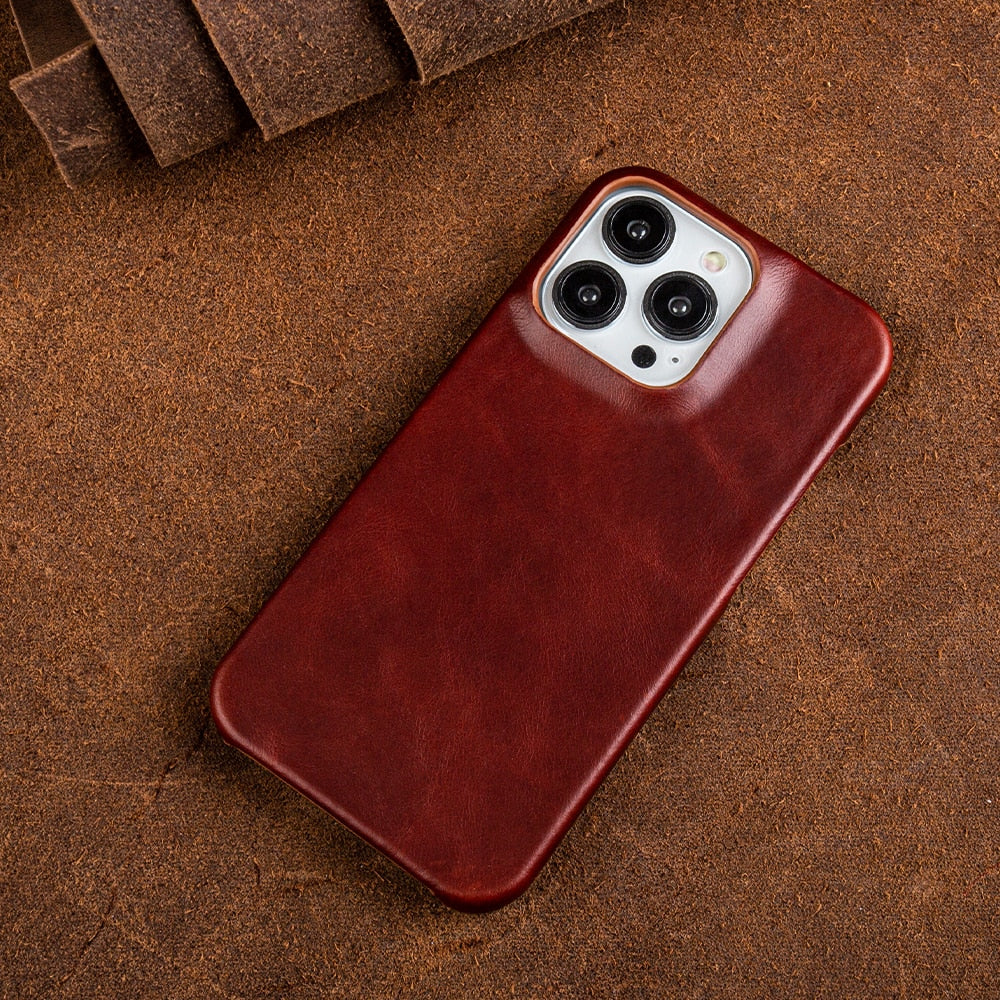 Junips | Oil Wax Genuine Leather Apple iPhone Case