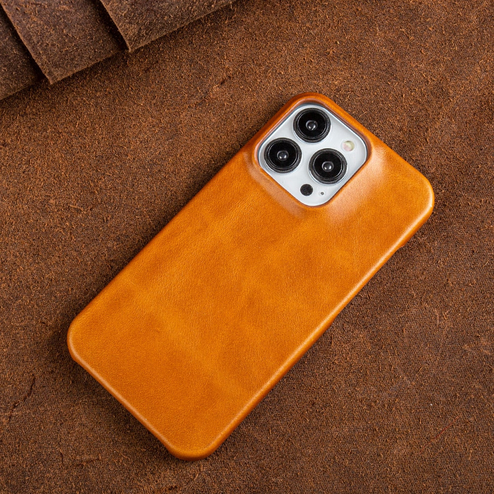 Junips | Oil Wax Genuine Leather Apple iPhone Case