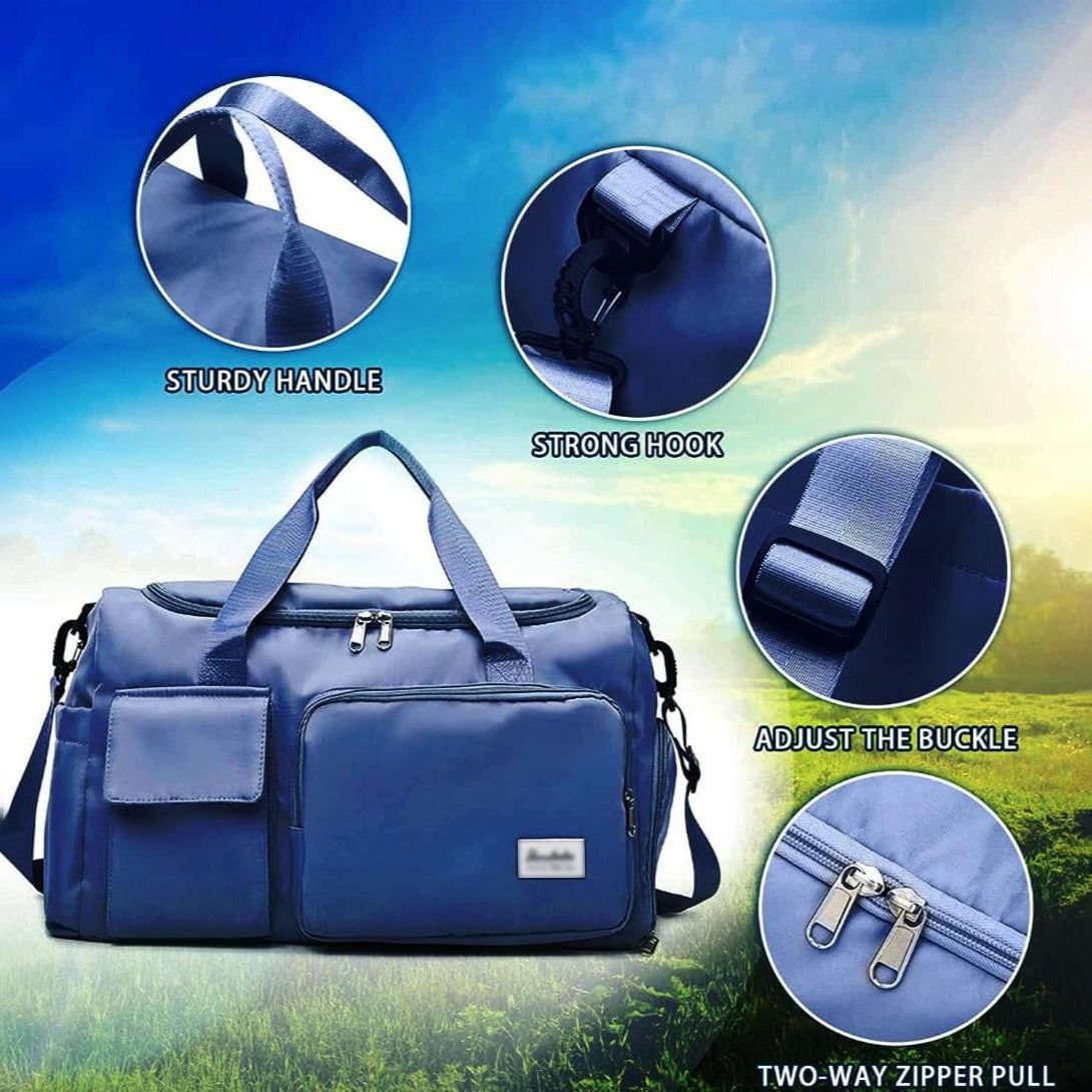 Junips | Multi-Pocket Travel Bag, Sports and Gym Duffle with Separate Shoe Compartment