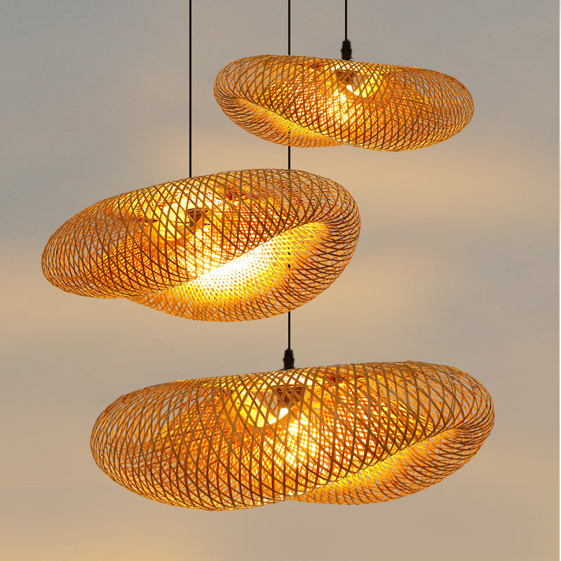 Junips | Rattan Woven Bamboo - Pendant Light - Led - Light